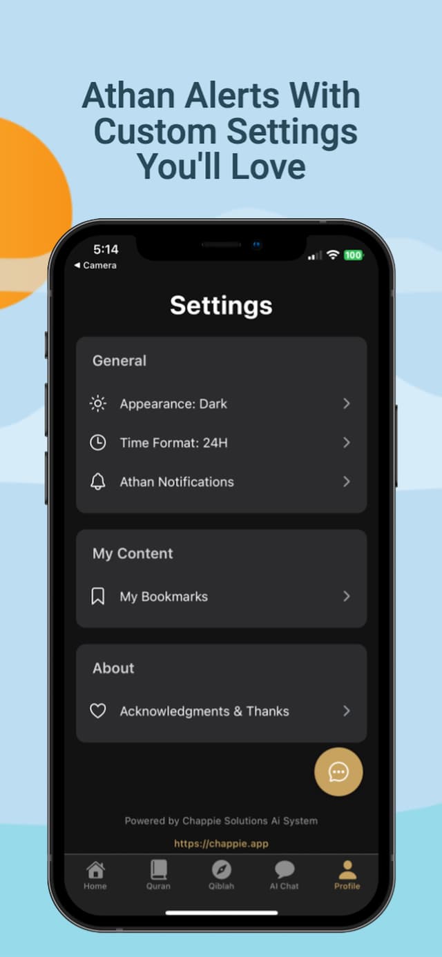 Customizable Settings